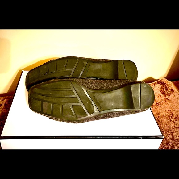 Liz Claiborne Rich Gray Wool Fabric Slip On with Brushed Silver Buckle accent - Picture 4 of 4